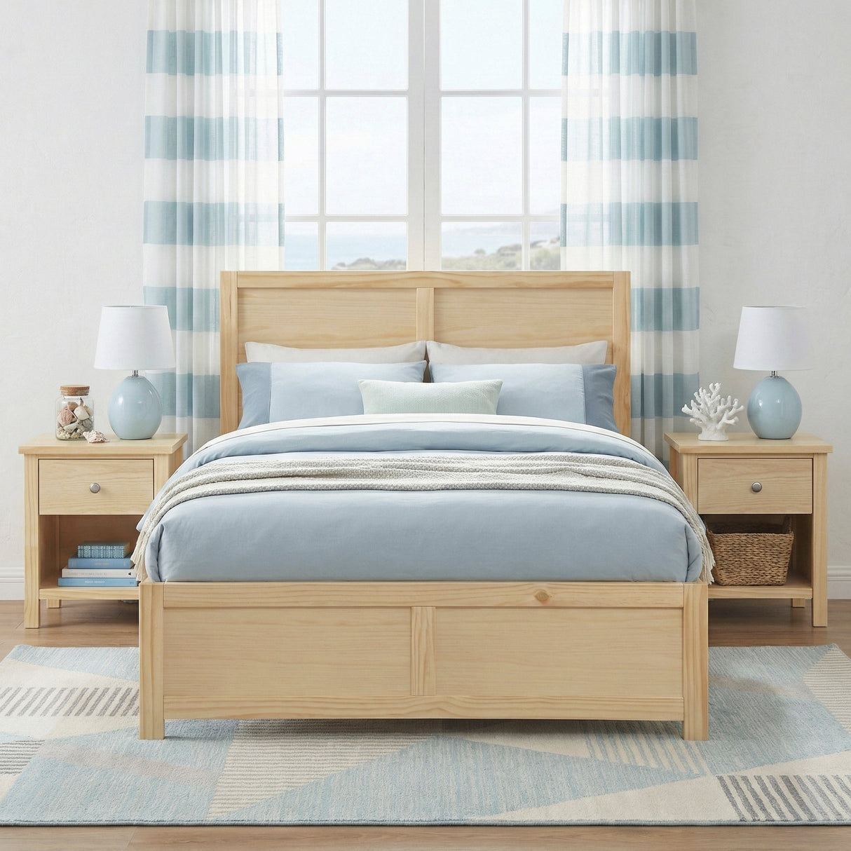 Bartly Natural Pine Full Platform Bed