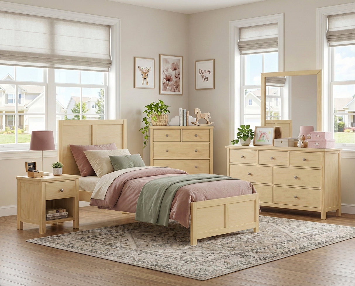 Bartly Natural Pine Twin Platform Bed