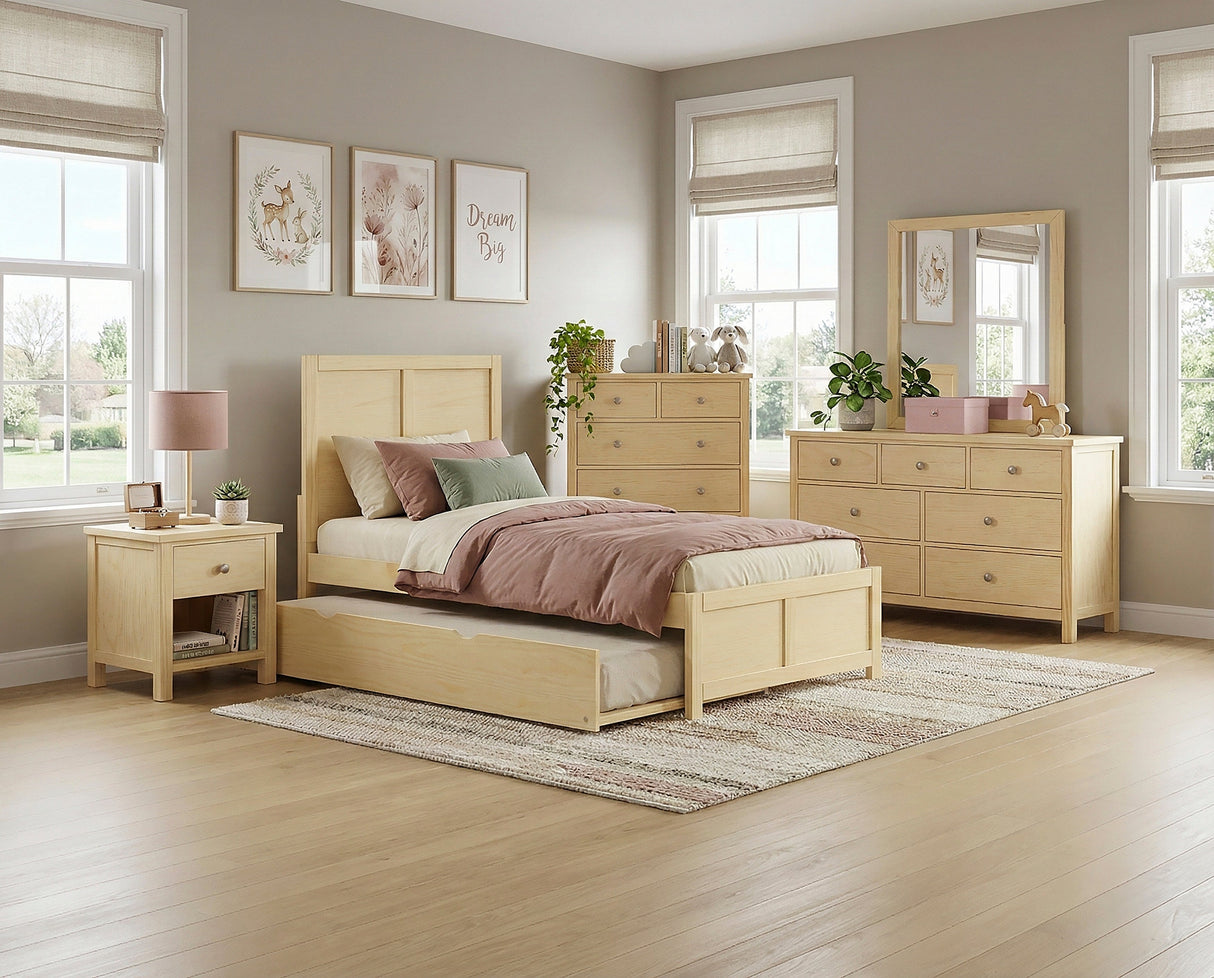 Bartly Natural Pine Twin Platform Bed