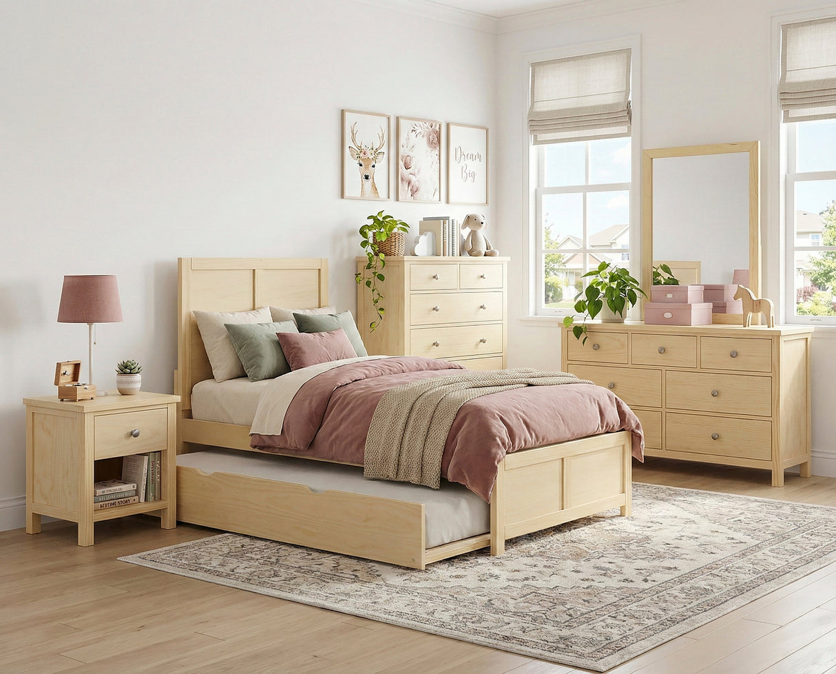 Bartly Natural Pine Twin Platform Bed