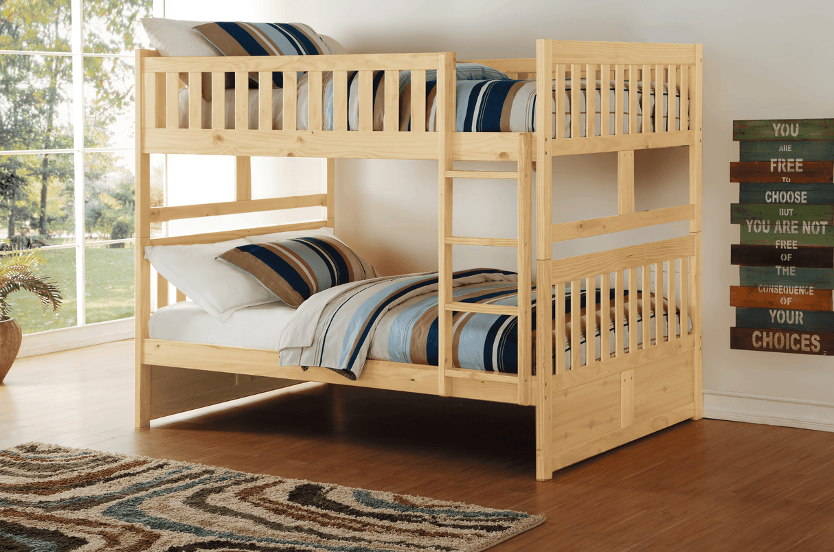 Bartly Pine Full/Full Bunk Bed by Homelegance at Eve Furniture