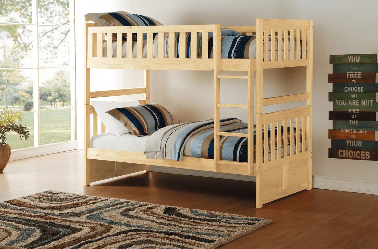 Bartly Pine Twin/Twin Bunk Bed by Homelegance at Eve Furniture