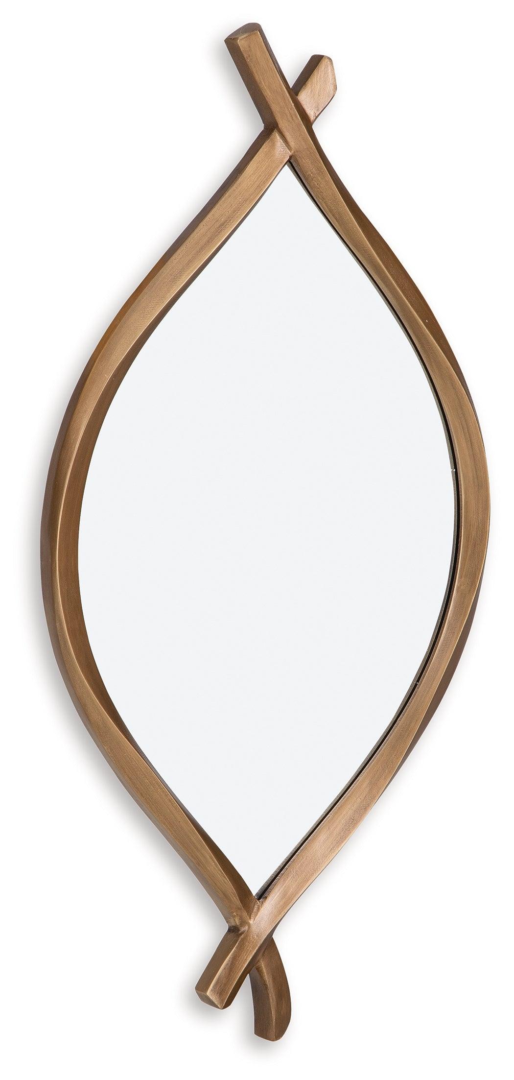 Bartner Antique Gold Finish Accent Mirror by Ashley at Eve Furniture