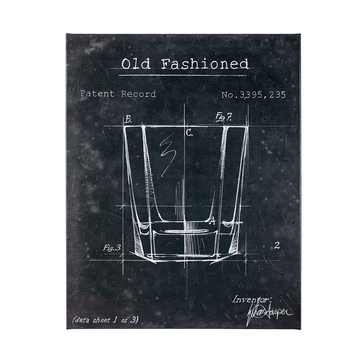 Barware Blueprint I by Mercana Studio a Hand Embellished Textured Canvas by Mercana at Eve Furniture