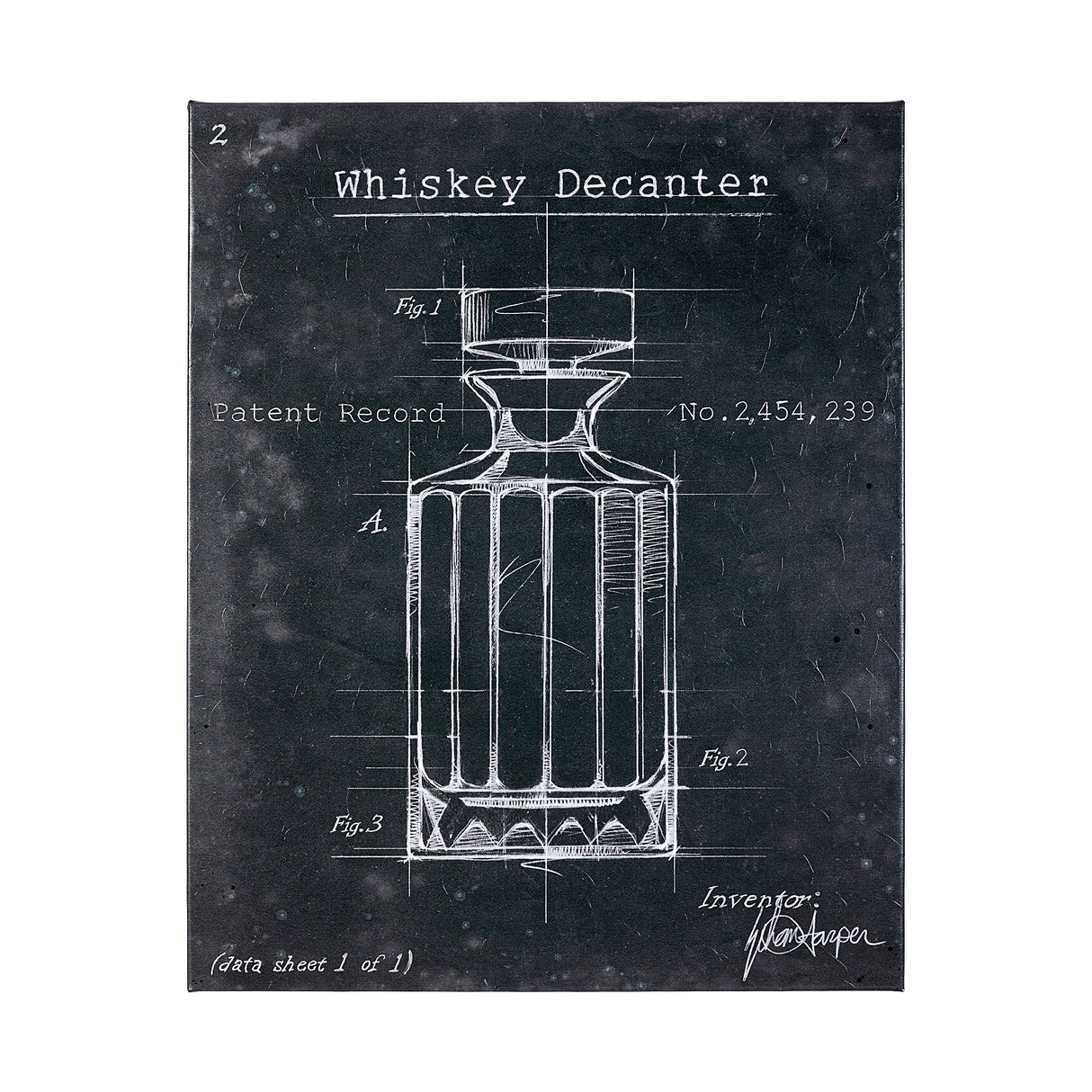 Barware Blueprint VII by Mercana Studio a Hand Embellished Textured Canvas by Mercana at Eve Furniture