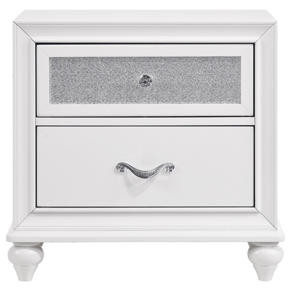 Barzini White 2-Drawer Nightstand by Coaster at Eve Furniture