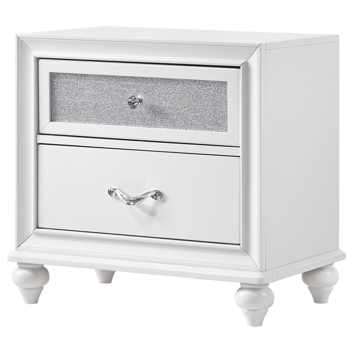 Barzini White 2-Drawer Nightstand by Coaster at Eve Furniture
