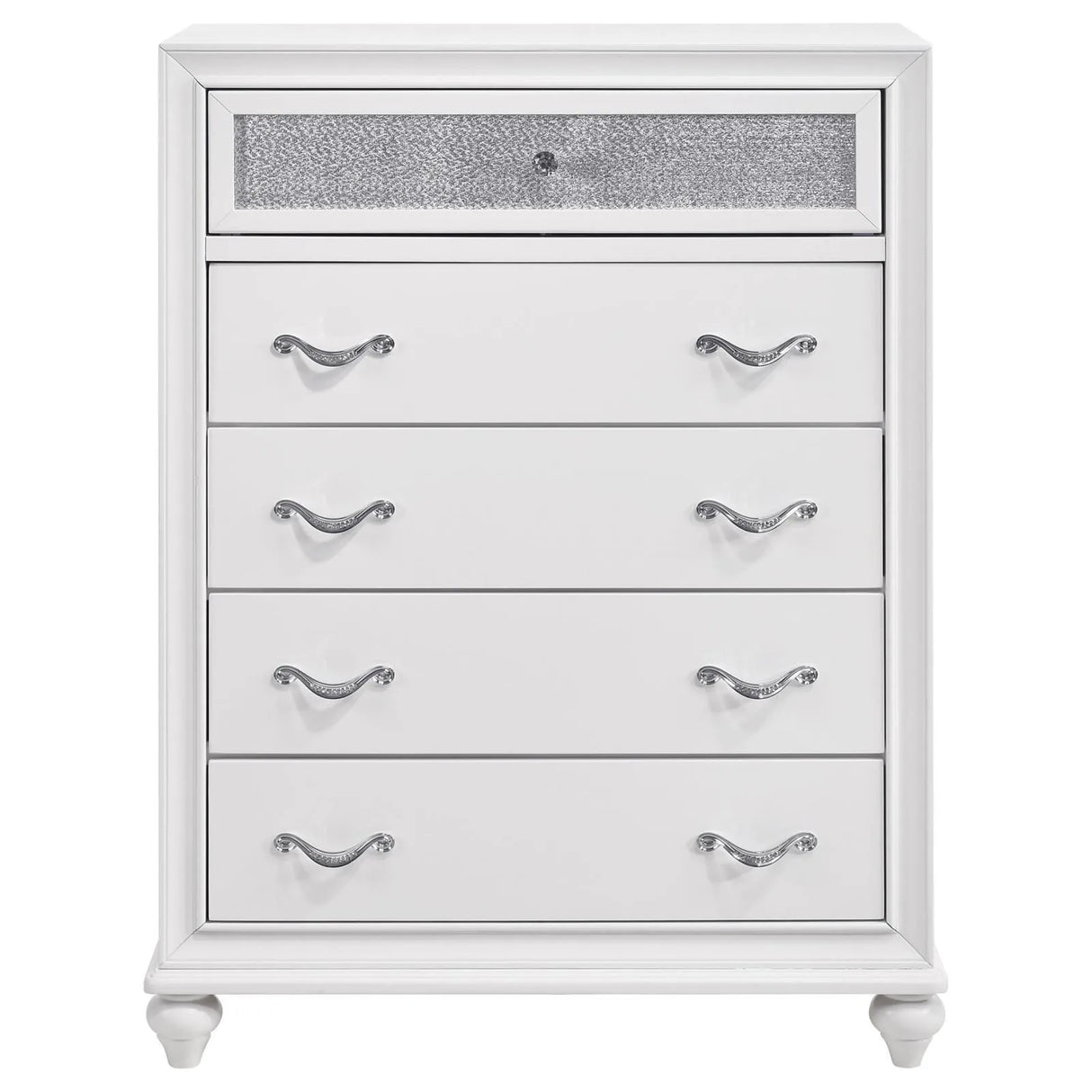 Barzini White 5-Drawer Chest by Coaster at Eve Furniture
