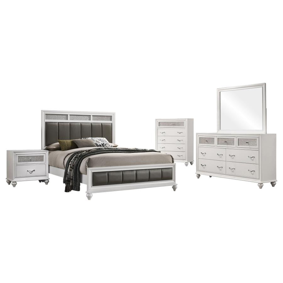 Barzini White 5-Piece Eastern King Panel Bedroom Set by Coaster at Eve Furniture