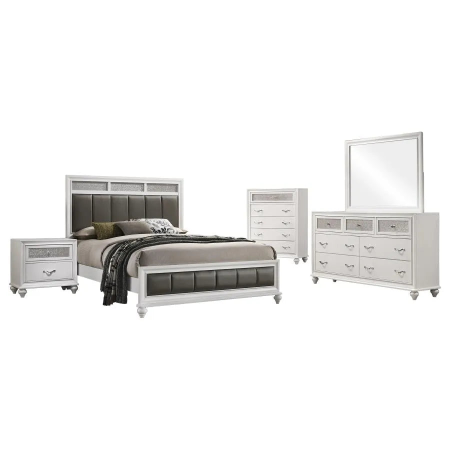 Barzini White 5-Piece Queen Panel Bedroom Set by Coaster at Eve Furniture