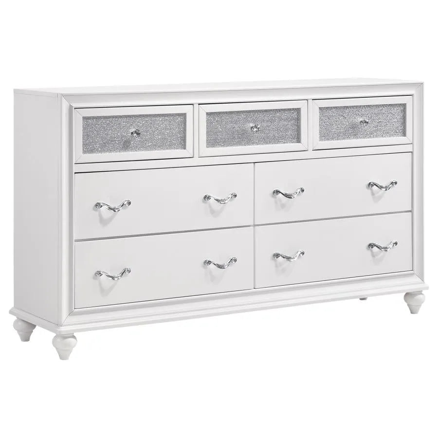 Barzini White 5-Piece Queen Panel Bedroom Set by Coaster at Eve Furniture