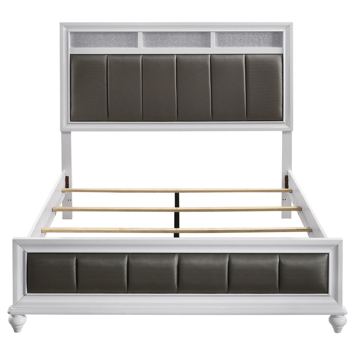 Barzini White Eastern King Upholstered Panel Bed by Coaster at Eve Furniture