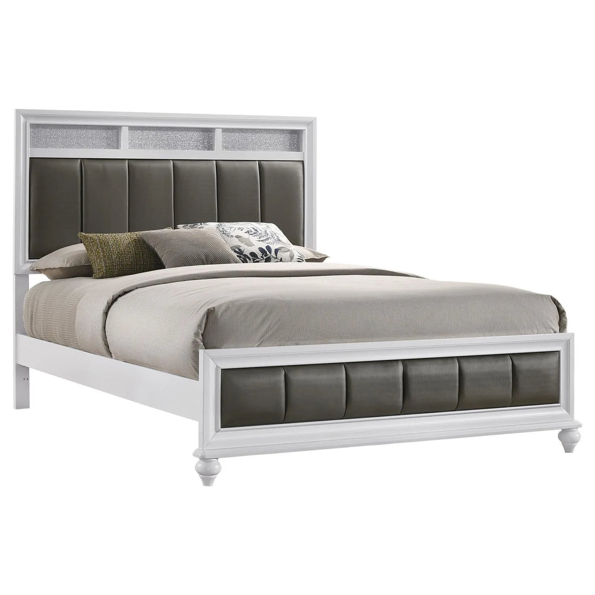 Barzini White Queen Upholstered Panel Bed by Coaster at Eve Furniture