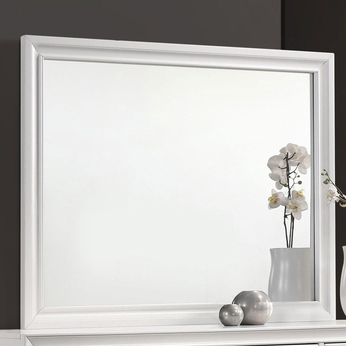 Barzini White Rectangle Dresser Mirror by Coaster at Eve Furniture