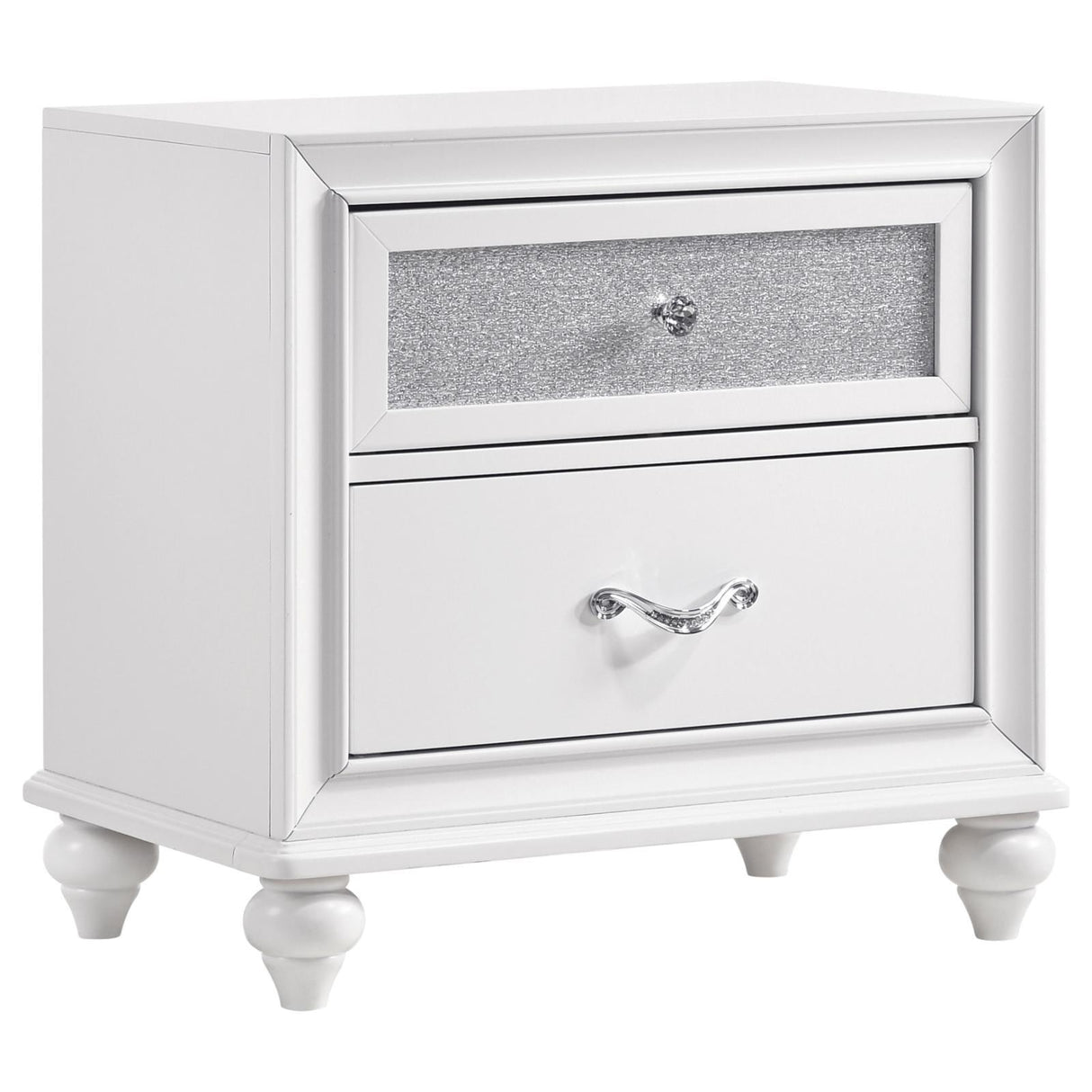 Barzini White 2-Drawer Nightstand by Coaster at Eve Furniture