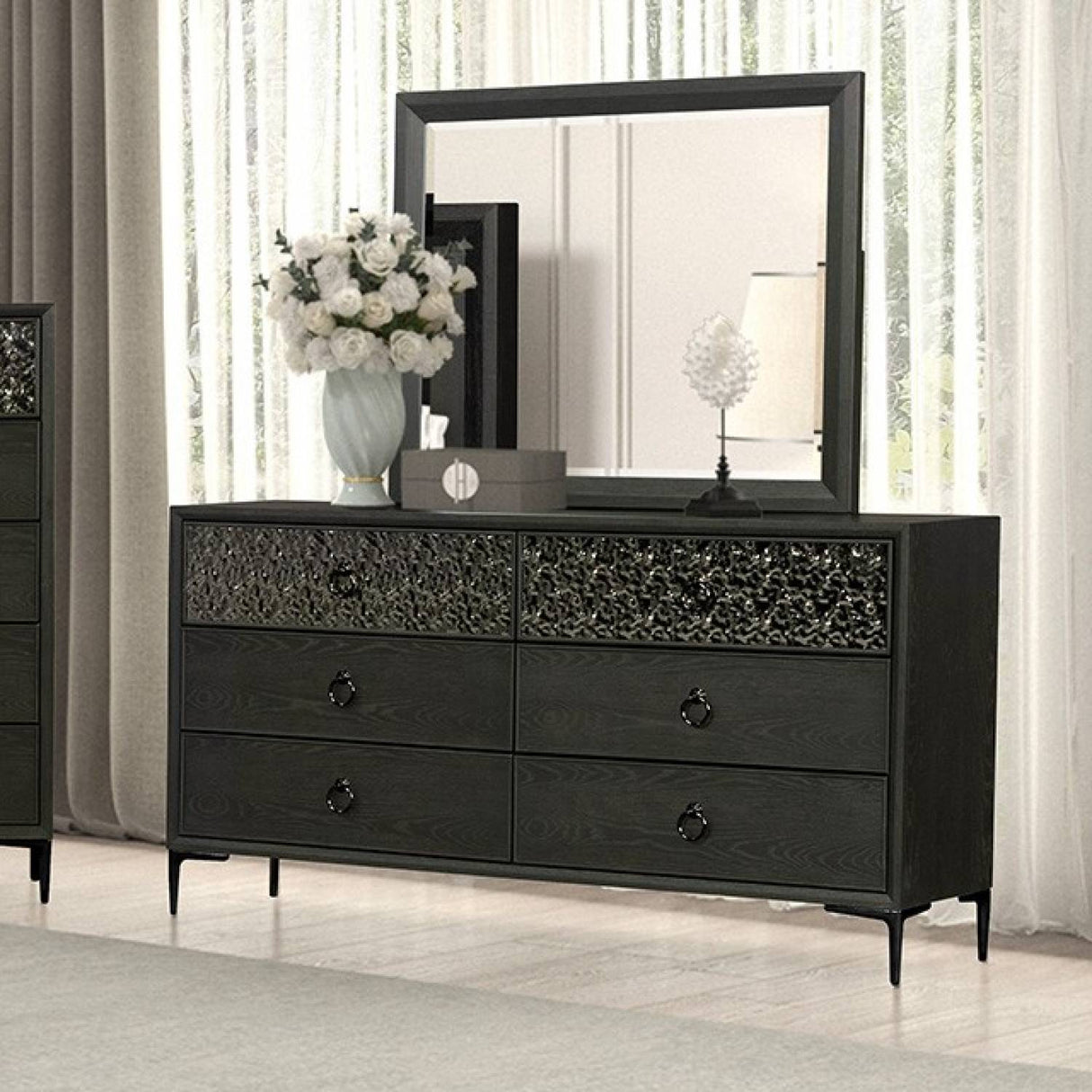 Bashford Espresso 5-Piece Queen Bedroom Set by Furniture of America at Eve Furniture