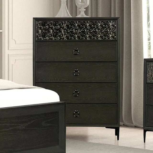Bashford Espresso 5-Piece Queen Bedroom Set by Furniture of America at Eve Furniture