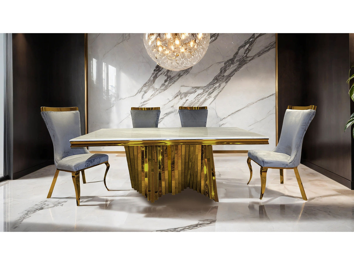 Basilicata Gold/Gray 7-Piece Dining Set by Furniture of America at Eve Furniture