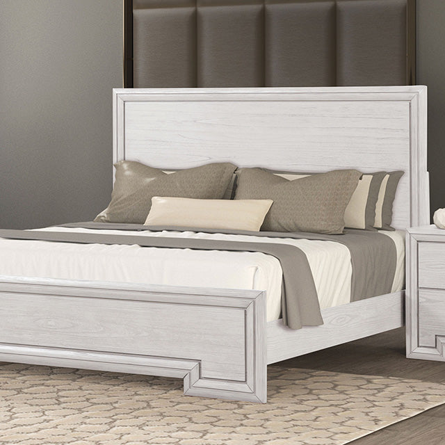 Basilone Rustic White 5-Piece Queen Bedroom Set by Furniture of America at Eve Furniture