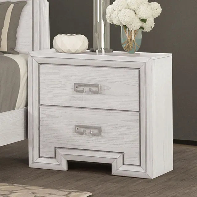 Basilone Rustic White 4-Piece Queen Bedroom Set by Furniture of America at Eve Furniture