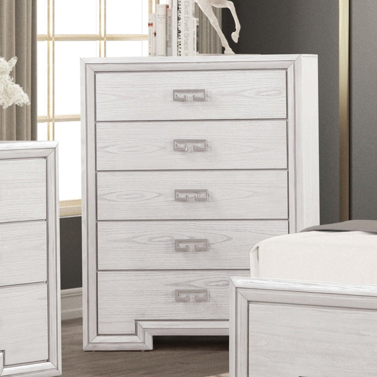 Basilone Rustic White Chest by Furniture of America at Eve Furniture