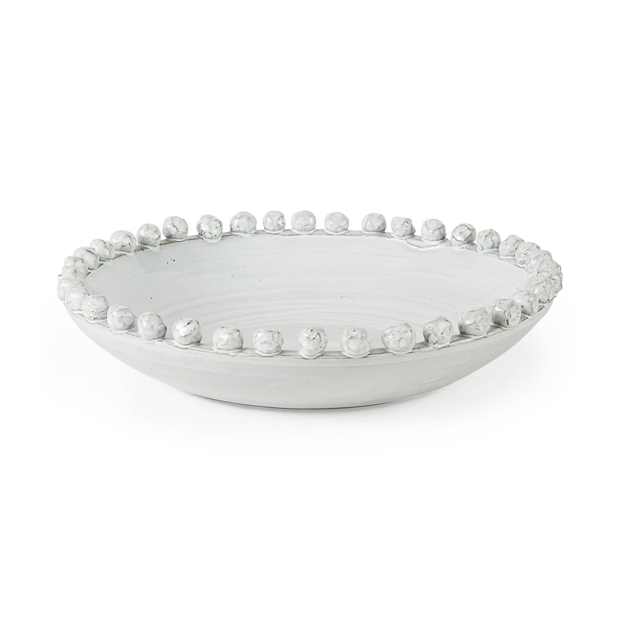 Basin 16" Round Off-White Glazed Decorative Bowl by Mercana at Eve Furniture