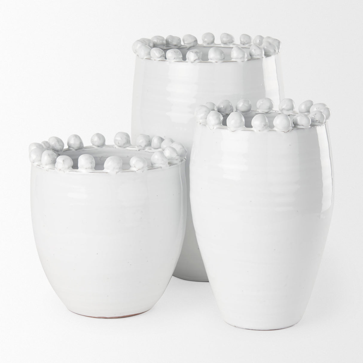Basin Medium Off-White Glazed Vase by Mercana at Eve Furniture