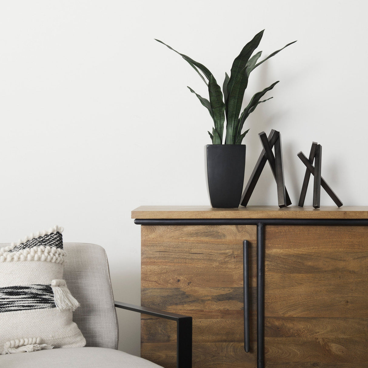 Bastian (Small) Black Metal Abstract Object by Mercana at Eve Furniture