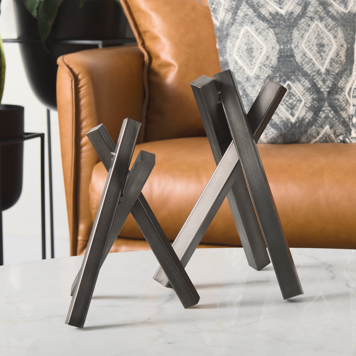 Bastian (Small) Black Metal Abstract Object by Mercana at Eve Furniture