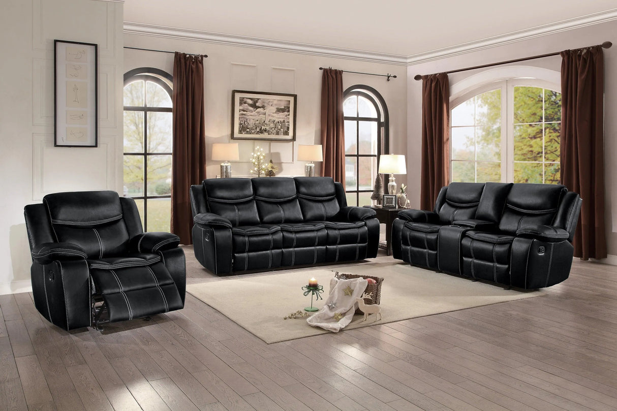 Bastrop Black Reclining Living Room Set by Homelegance at Eve Furniture