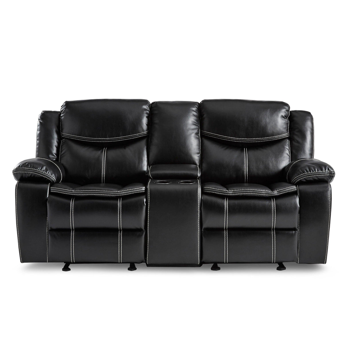 Bastrop Black Reclining Loveseat by Homelegance at Eve Furniture
