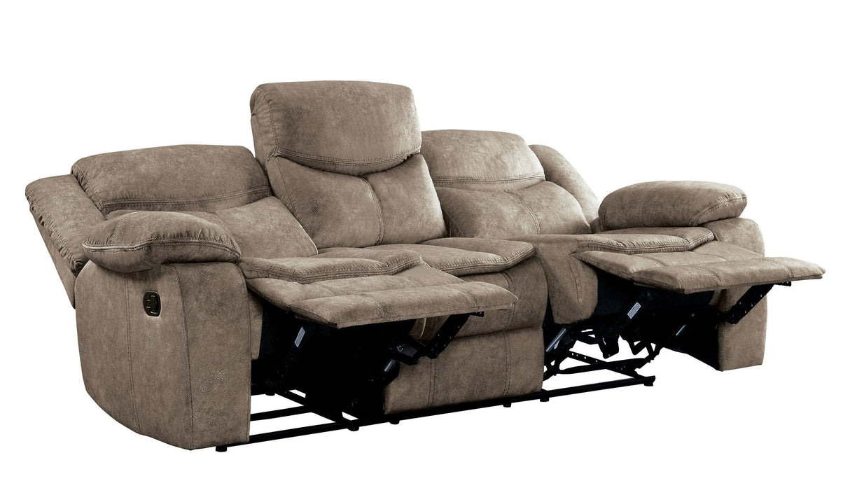 Bastrop Brown Fabric Double Reclining Sofa by Homelegance at Eve Furniture