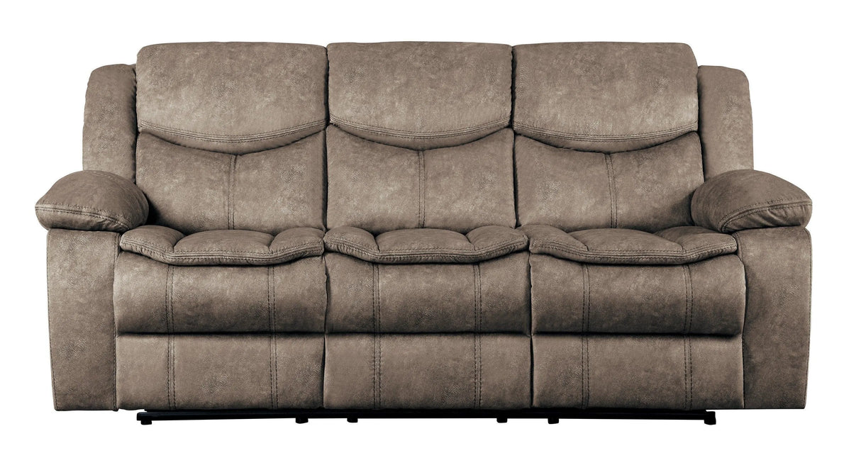 Bastrop Brown Fabric Double Reclining Sofa by Homelegance at Eve Furniture