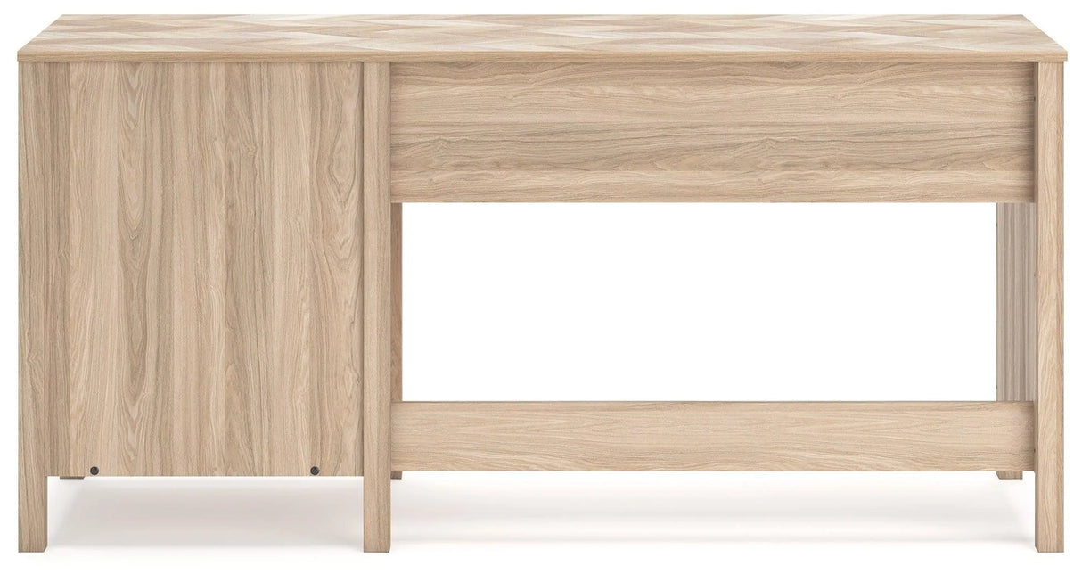 Battelle Tan 60" Home Office Desk by Ashley at Eve Furniture
