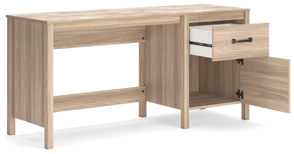 Battelle Tan 60" Home Office Desk by Ashley at Eve Furniture