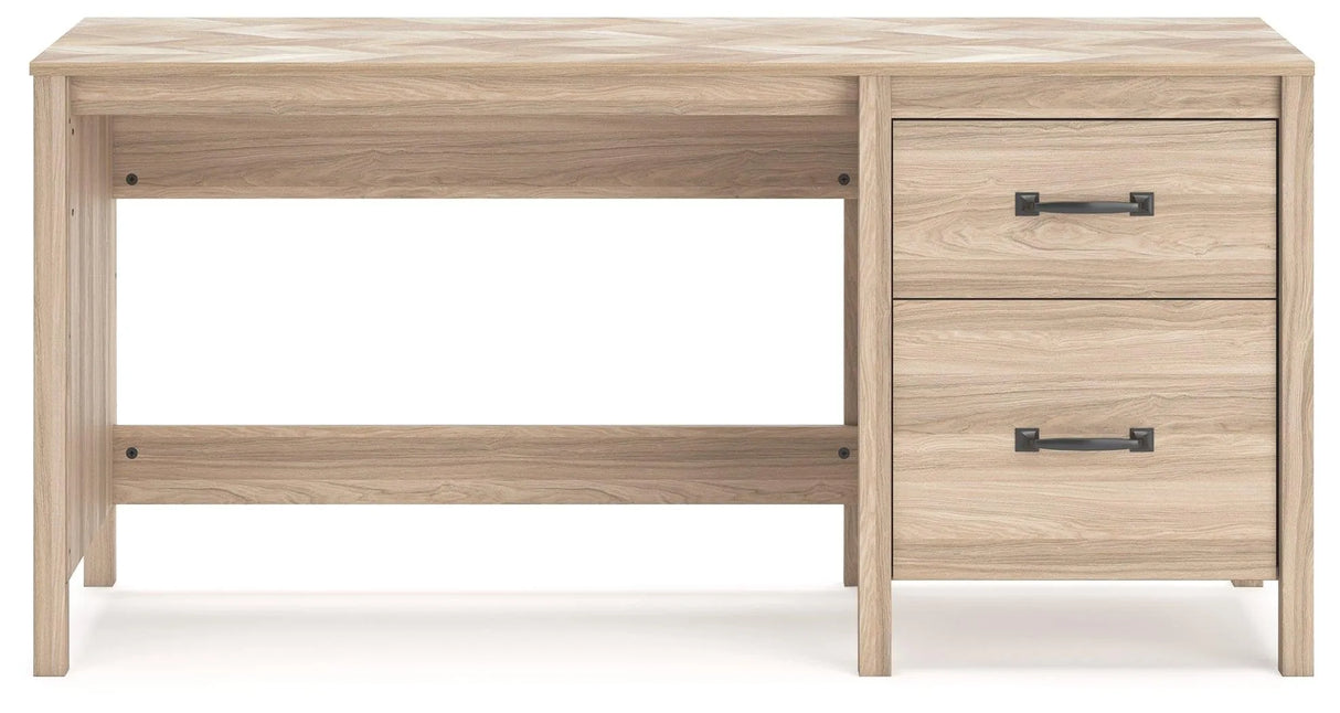 Battelle Tan 60" Home Office Desk by Ashley at Eve Furniture
