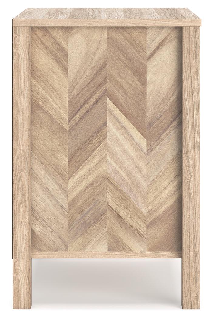 Battelle Tan Nightstand by Ashley at Eve Furniture