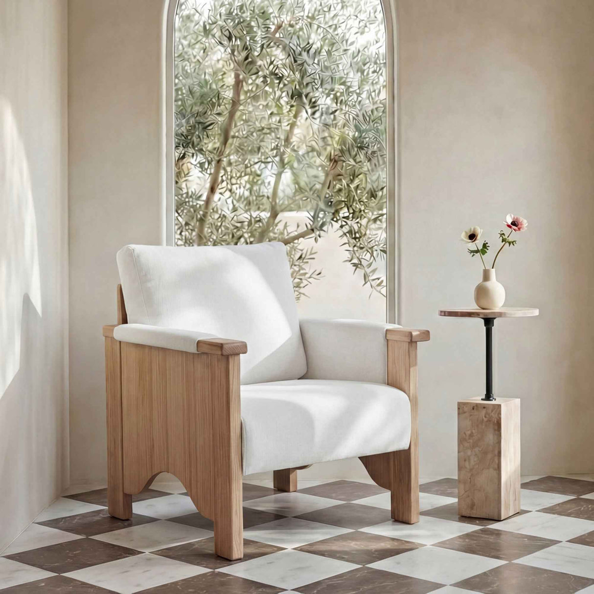 Bauer Cream/Natural Accent Chair by Moe's Home at Eve Furniture