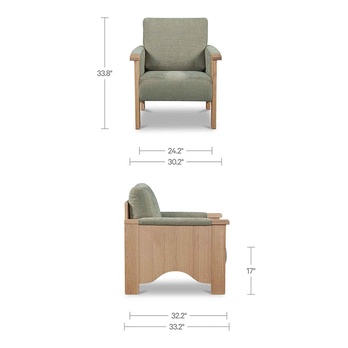 Bauer Sage/Natural Accent Chair