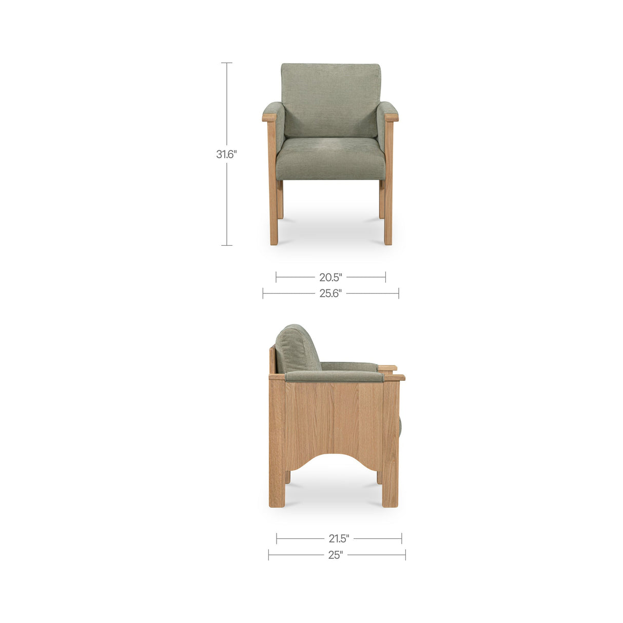 Bauer Sage/Natural Dining Chair by MOES at Eve Furniture