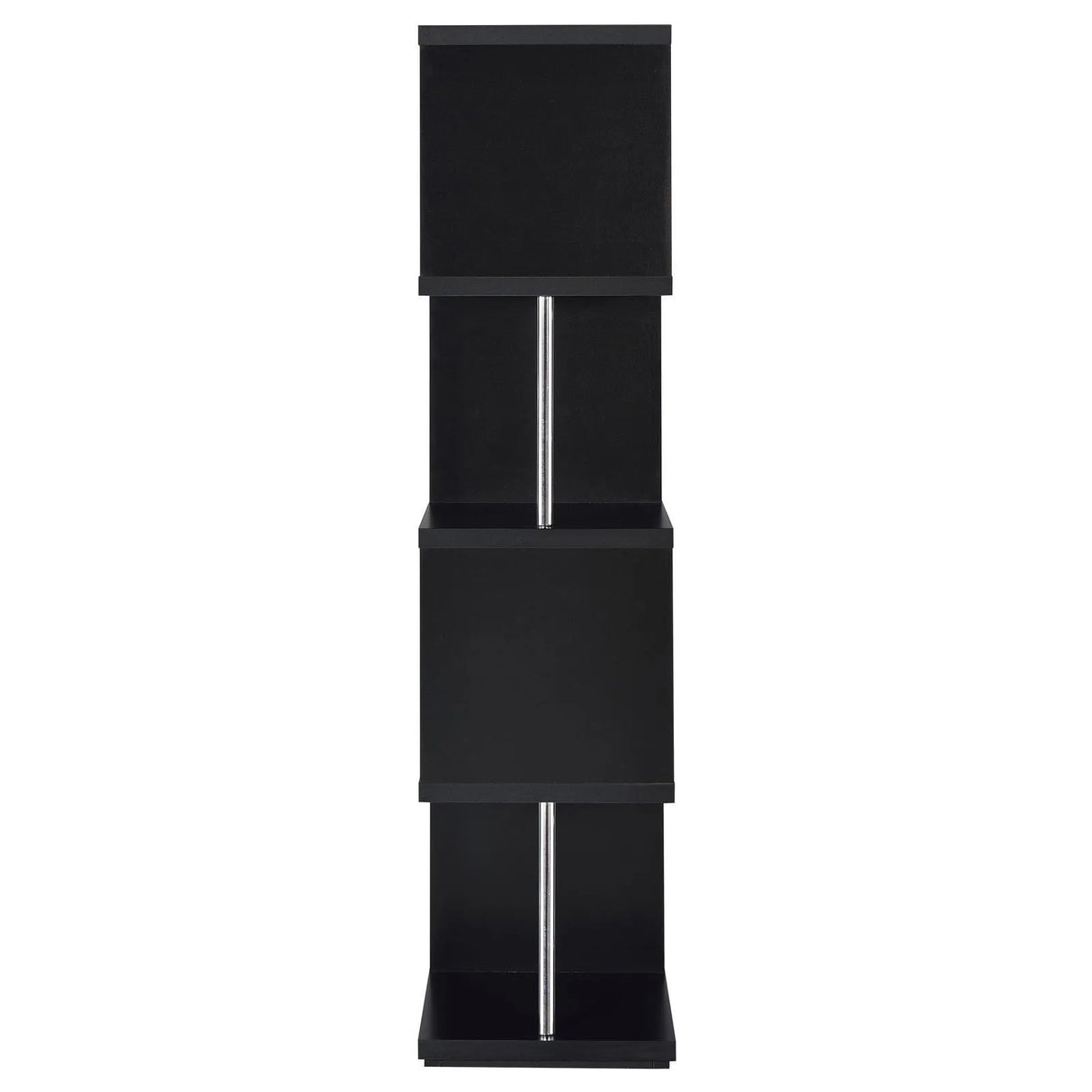 Baxter Black/Chrome 4-Shelf Bookcase by Coaster at Eve Furniture