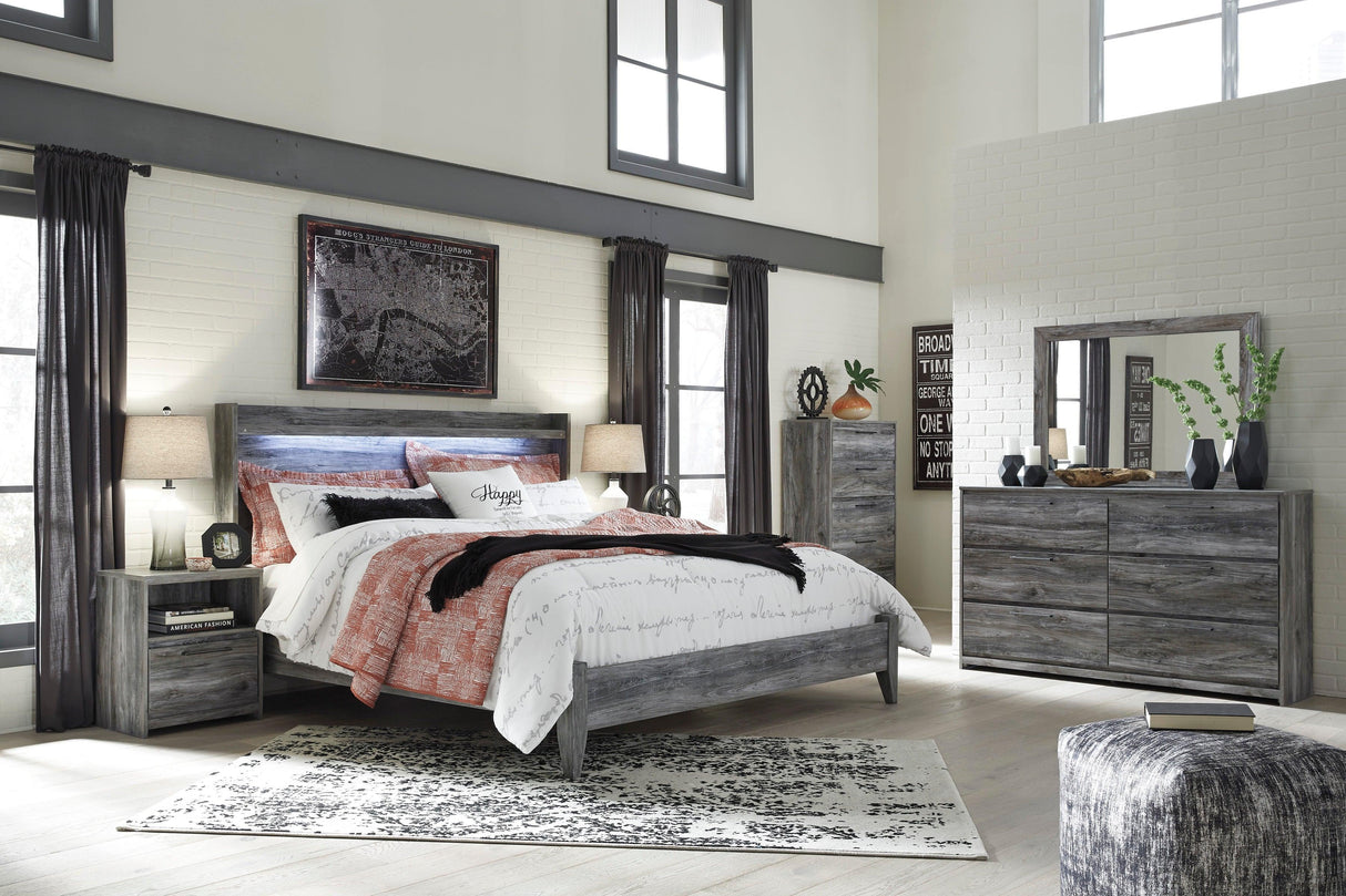 Baystorm Gray LED Panel Bedroom Set by Ashley at Eve Furniture
