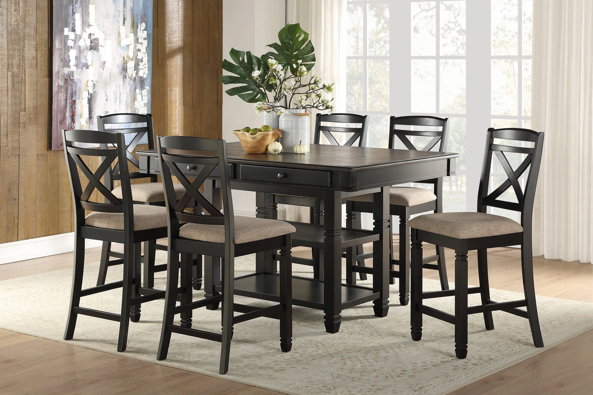 Baywater Black/Brown Counter Height Set by Homelegance at Eve Furniture