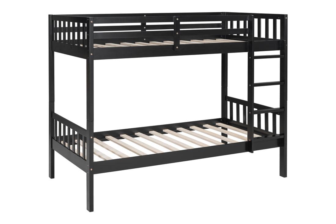 BB12 Twin/Twin Bunk Bed Black by Happy Homes at Eve Furniture