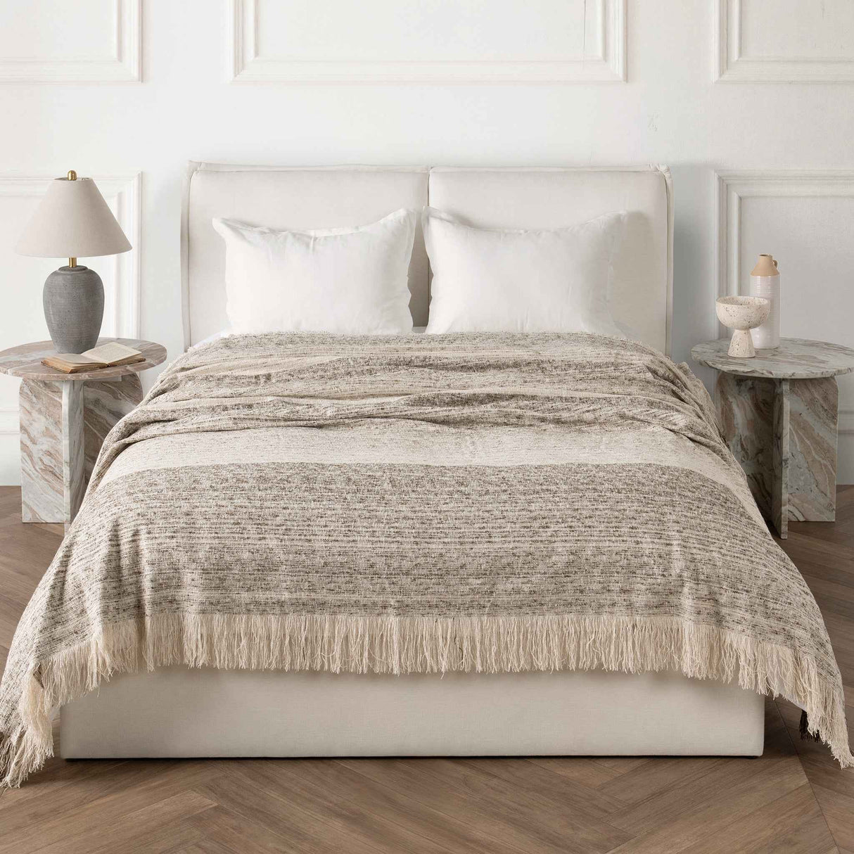 BC Beryl Cocoa Brown Blanket Multiple Sizes Blanket by Classic Home at Eve Furniture