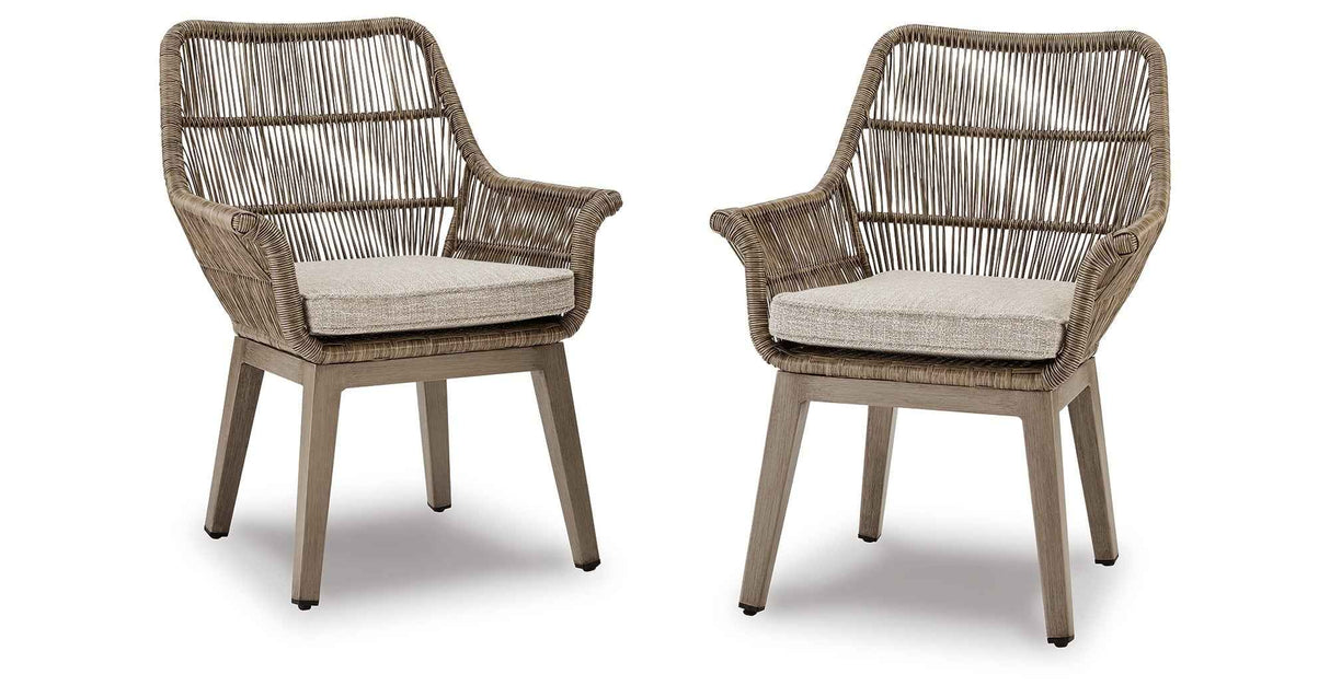 Beach Front Beige Arm Chair with Cushion by Ashley at Eve Furniture