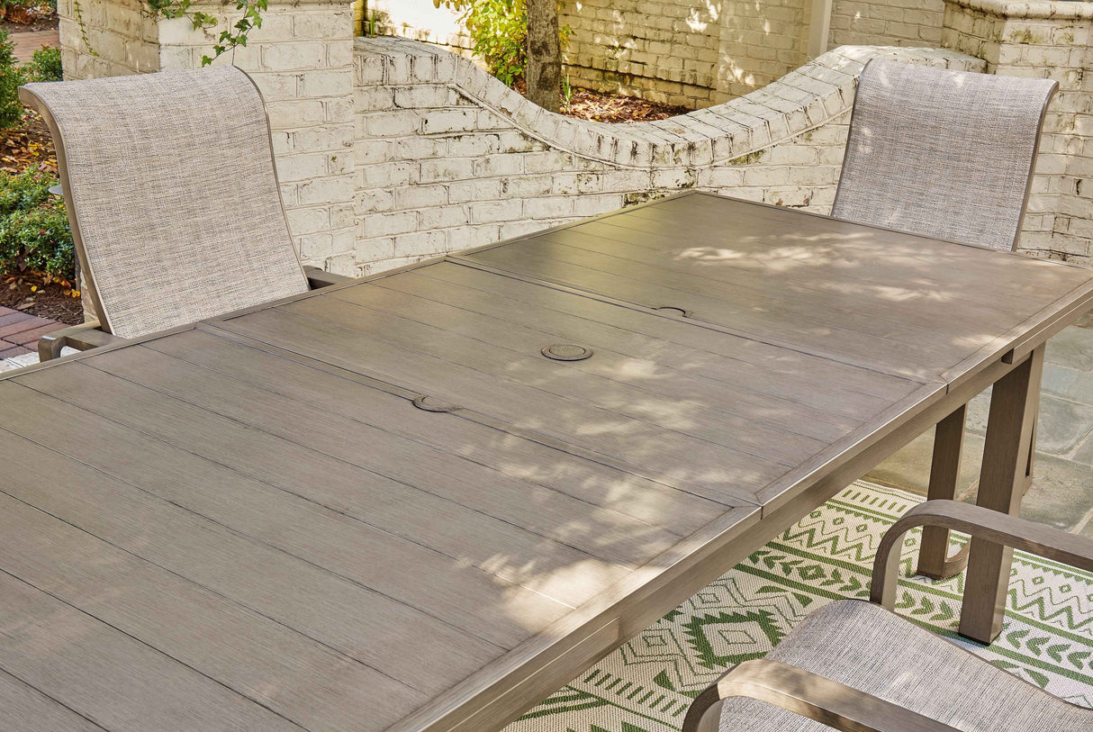 Beach Front Beige Outdoor Dining Table by Ashley at Eve Furniture