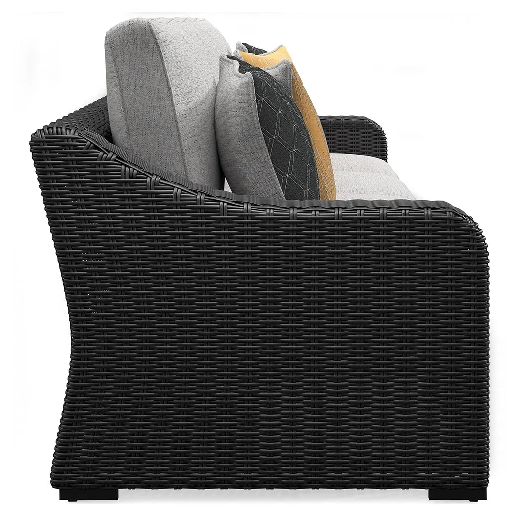Beachcroft Black/Light Gray 2-Piece Outdoor Sectional by Ashley at Eve Furniture