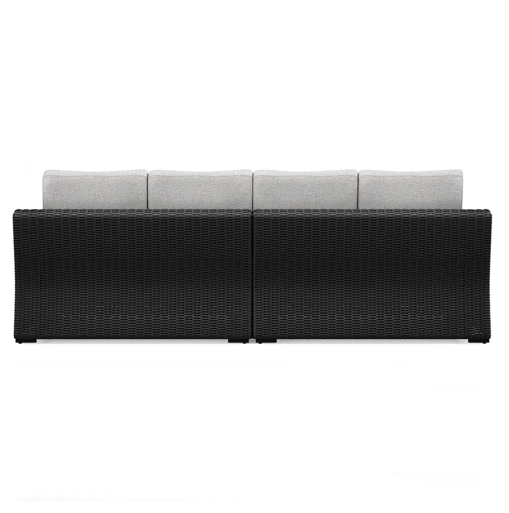 Beachcroft Black/Light Gray 2-Piece Outdoor Sectional by Ashley at Eve Furniture
