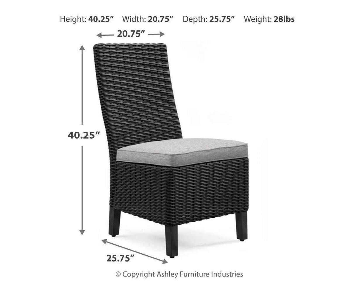 Beachcroft Black/Light Gray Outdoor Dining Table and 4 Chairs by Ashley at Eve Furniture
